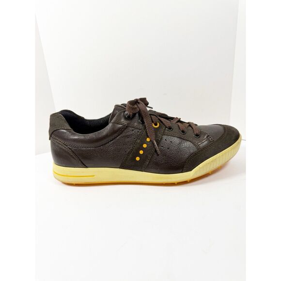 ECCO Street Retro Spikeless Golf Shoes Brown Leather Hybrid Sneaker Men 43/9-9.5 - Picture 5 of 12